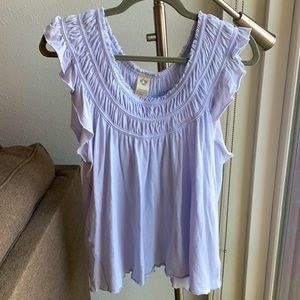Free People Periwinkle Off-Shoulder Top